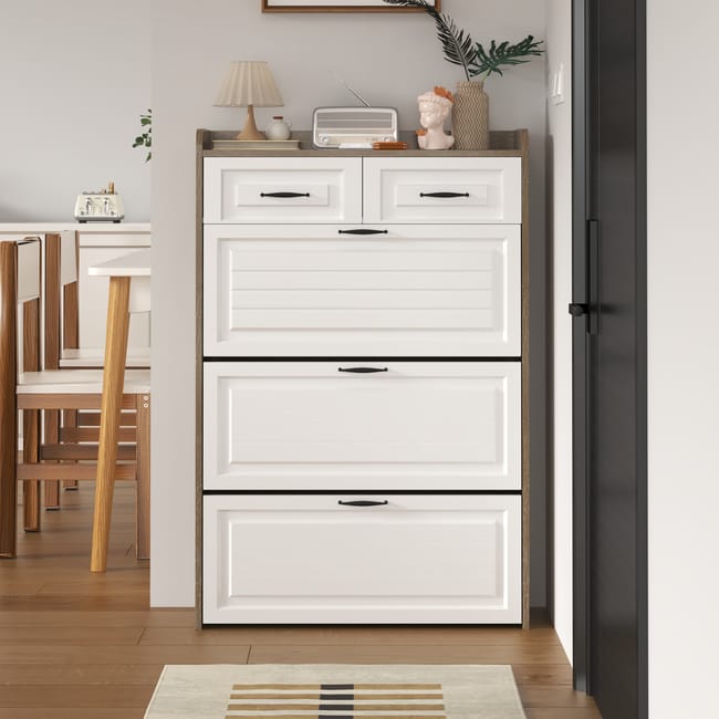 🔥 Best Seller! 3-Door Shoe Cabinet + 2 Drawers + FREE Backpack 🎁