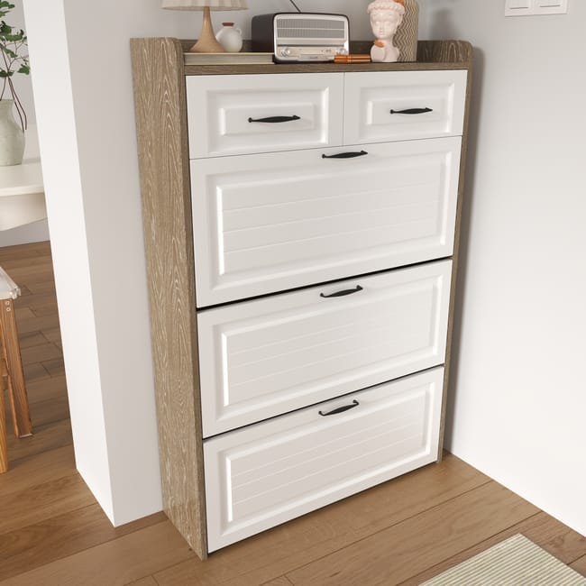 🔥 Best Seller! 3-Door Shoe Cabinet + 2 Drawers + FREE Backpack 🎁