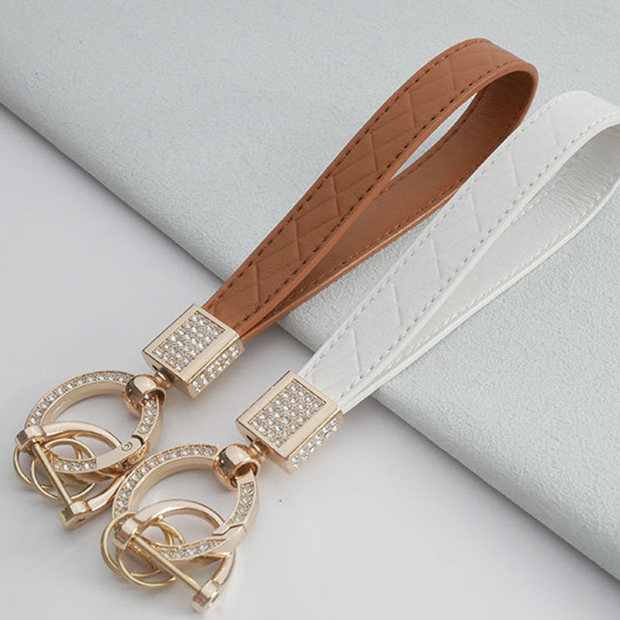 Leather Wristlet Keychain for Car Keys