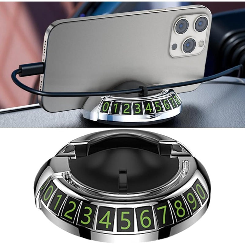 2-in-1 Dashboard Phone Holder & Hidden Number Plate
