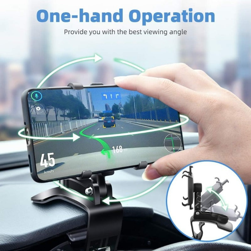 360 Degree Rotation Dashboard Clip Mount