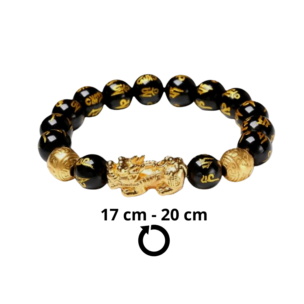 Bracelet en obsidienne noir et doré