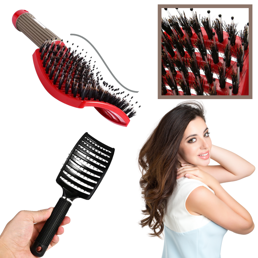 Brosse à cheveux massante en poils de sanglier
