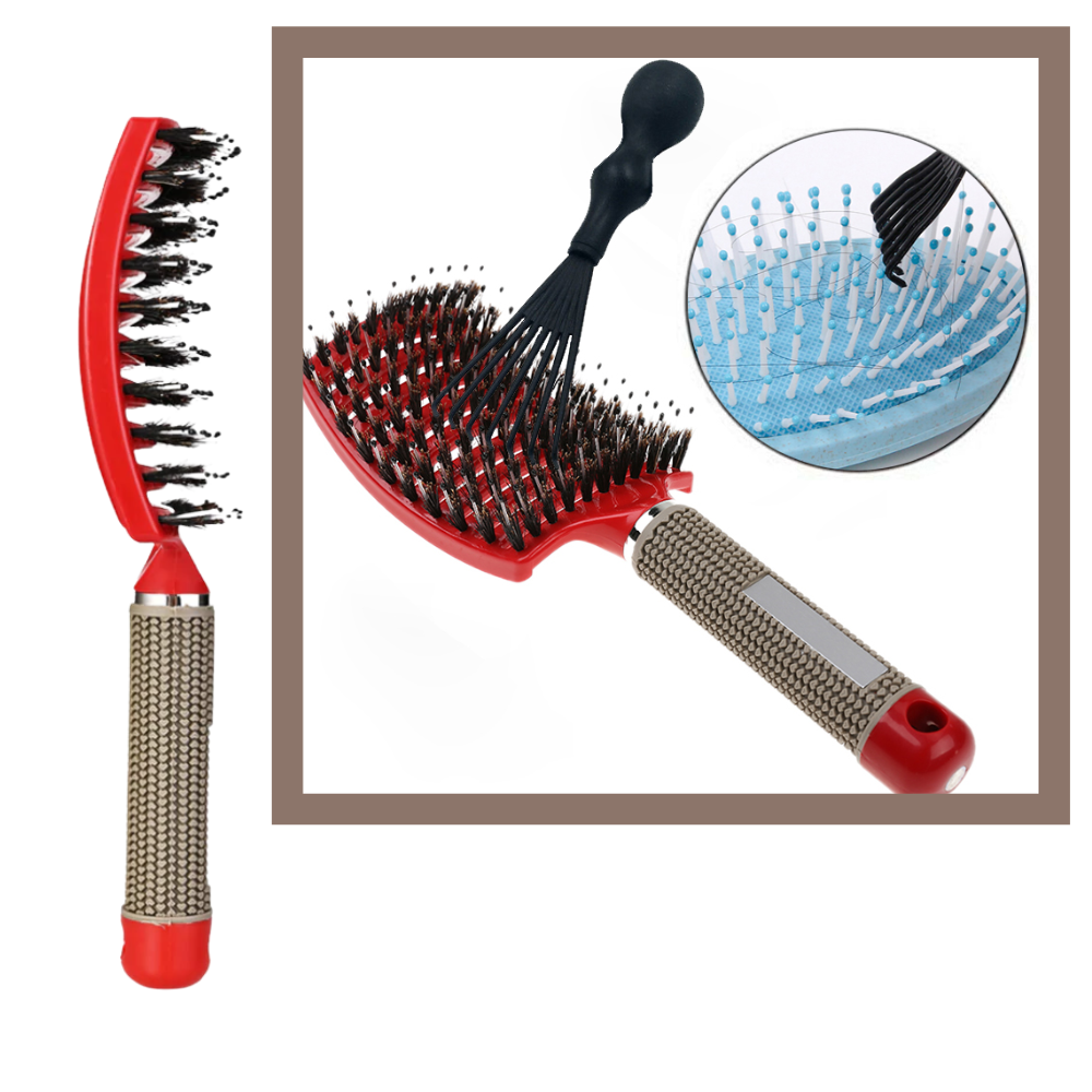 Brosse à cheveux massante en poils de sanglier
