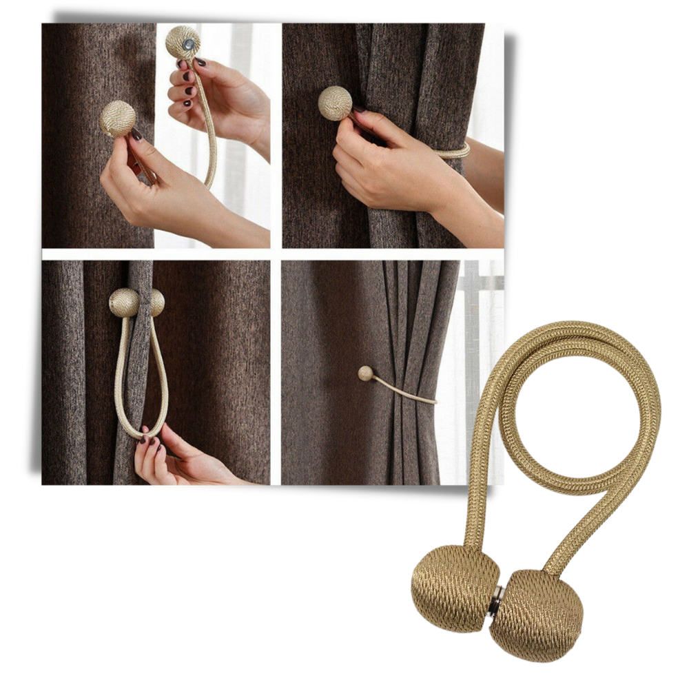 Lot de 2 attaches magnétiques pour rideaux