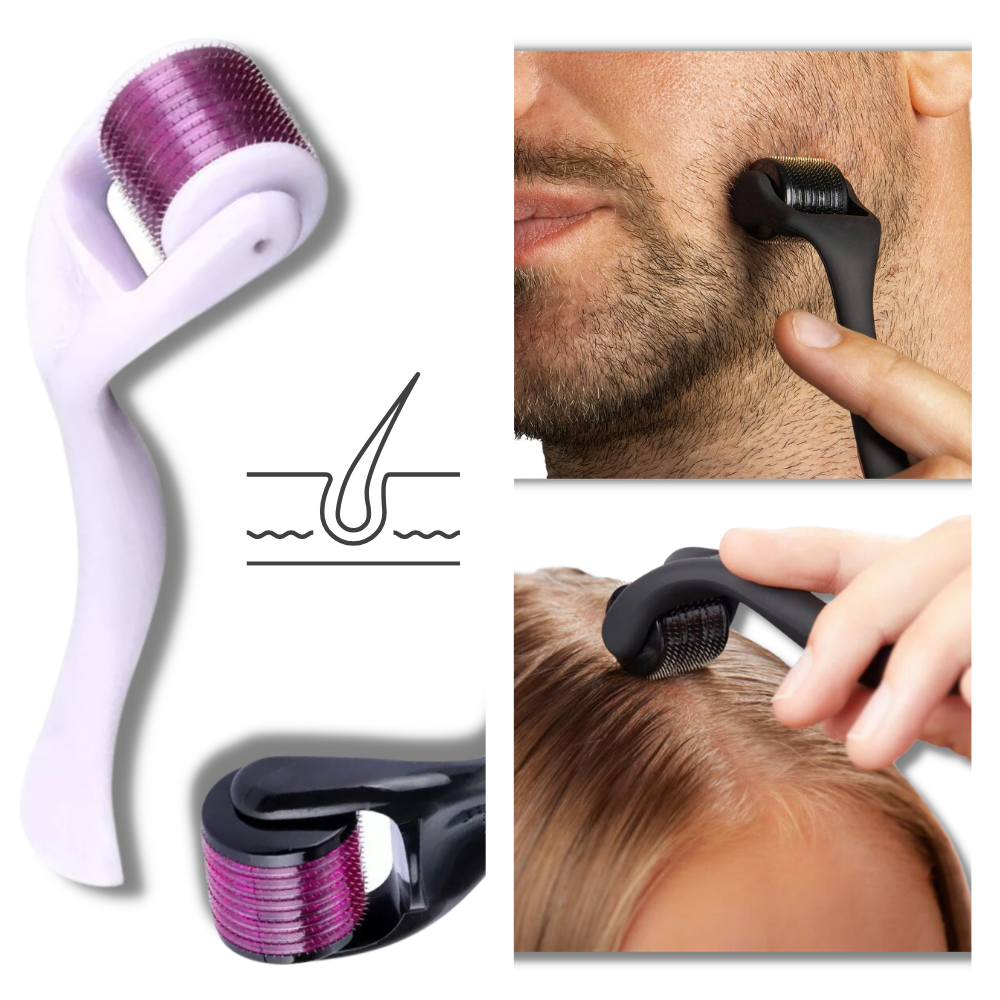 Rouleau dermique pour la croissance des cheveux et de la barbe