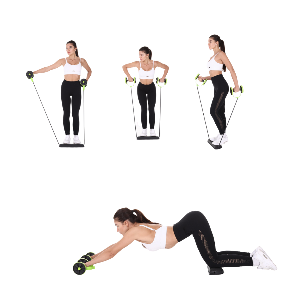 Rouleaux abdominaux avec bandes de résistance