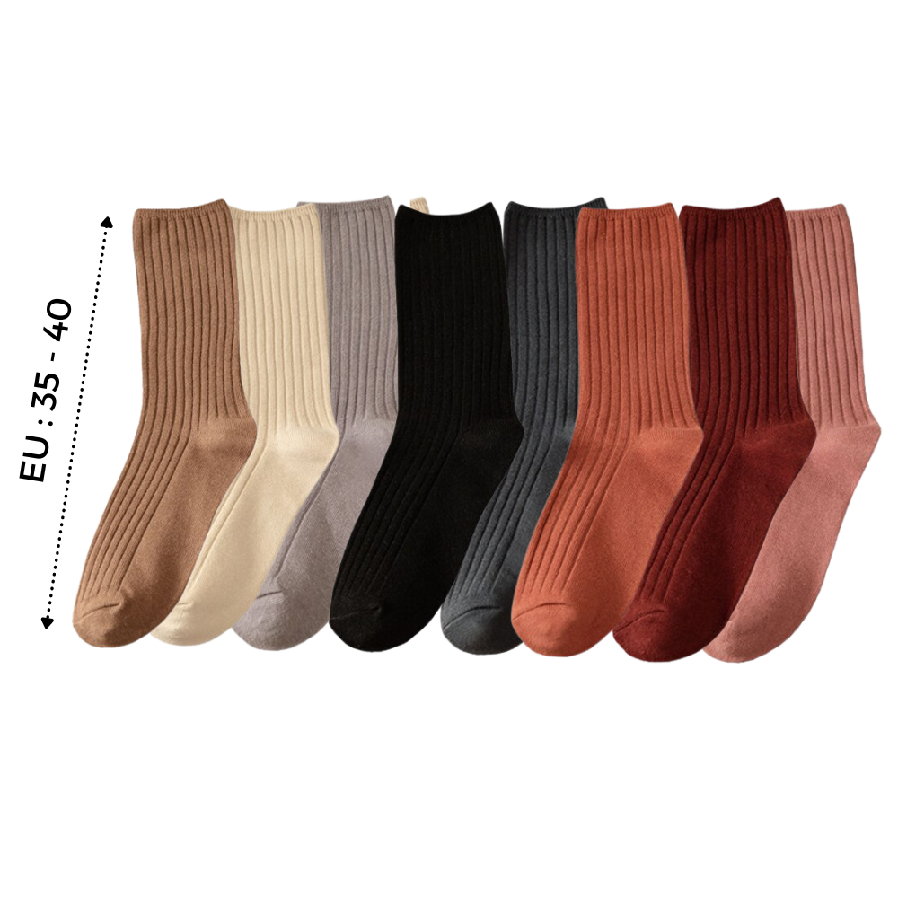 3 Paires de chaussettes côtelées en coton pour femmes