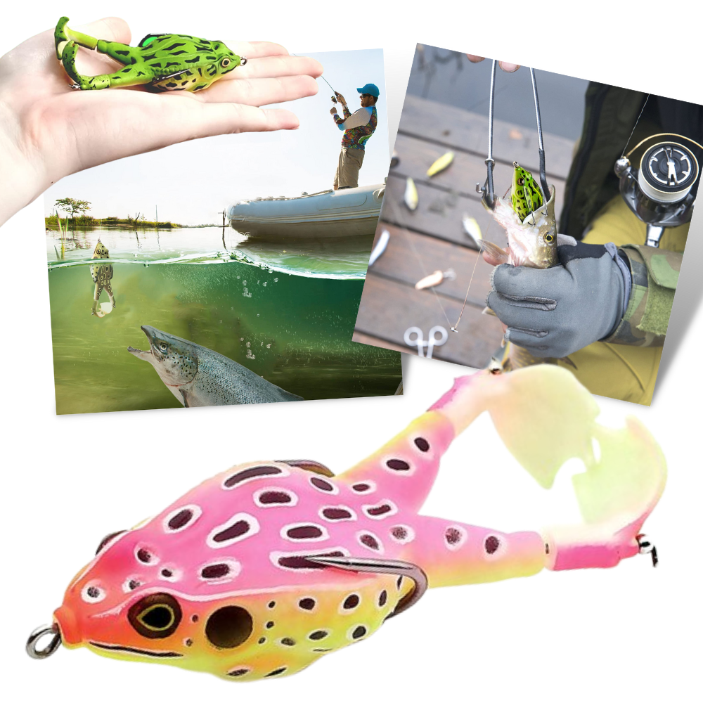 Leurre de pêche en silicone en forme de grenouille