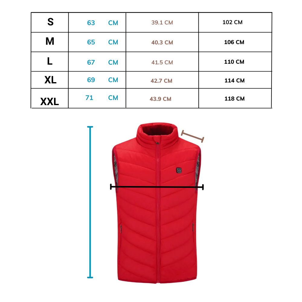 Gilet chauffant unisexe