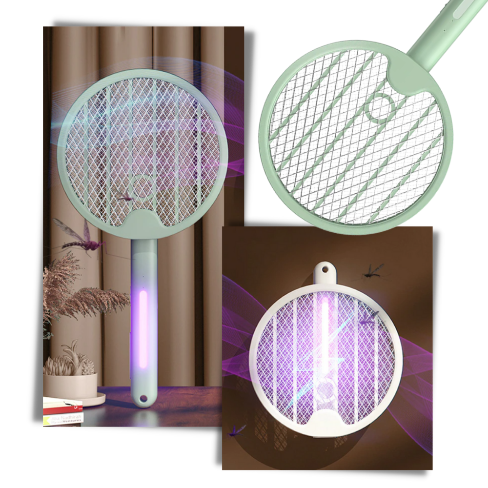Raquette anti-moustique pliable 2-en-1