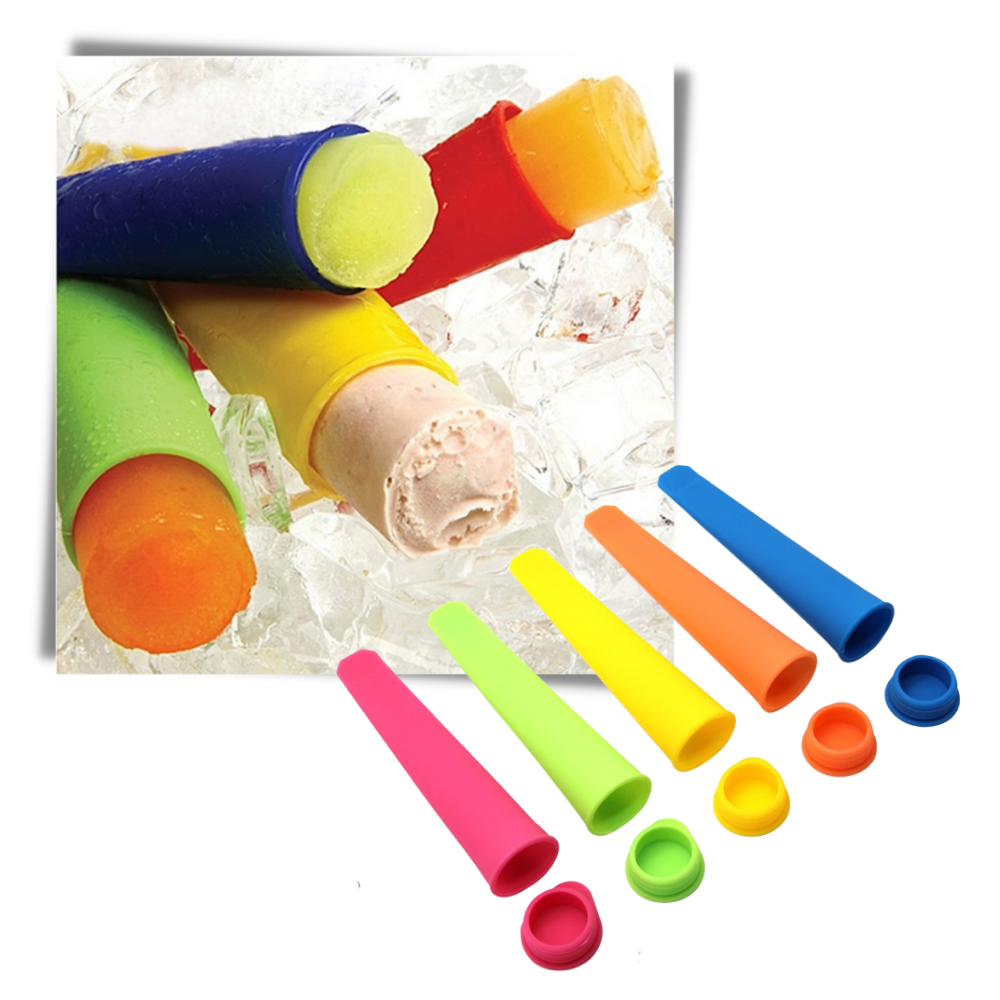 Pack de 5 moules en silicone pour sucettes glacées