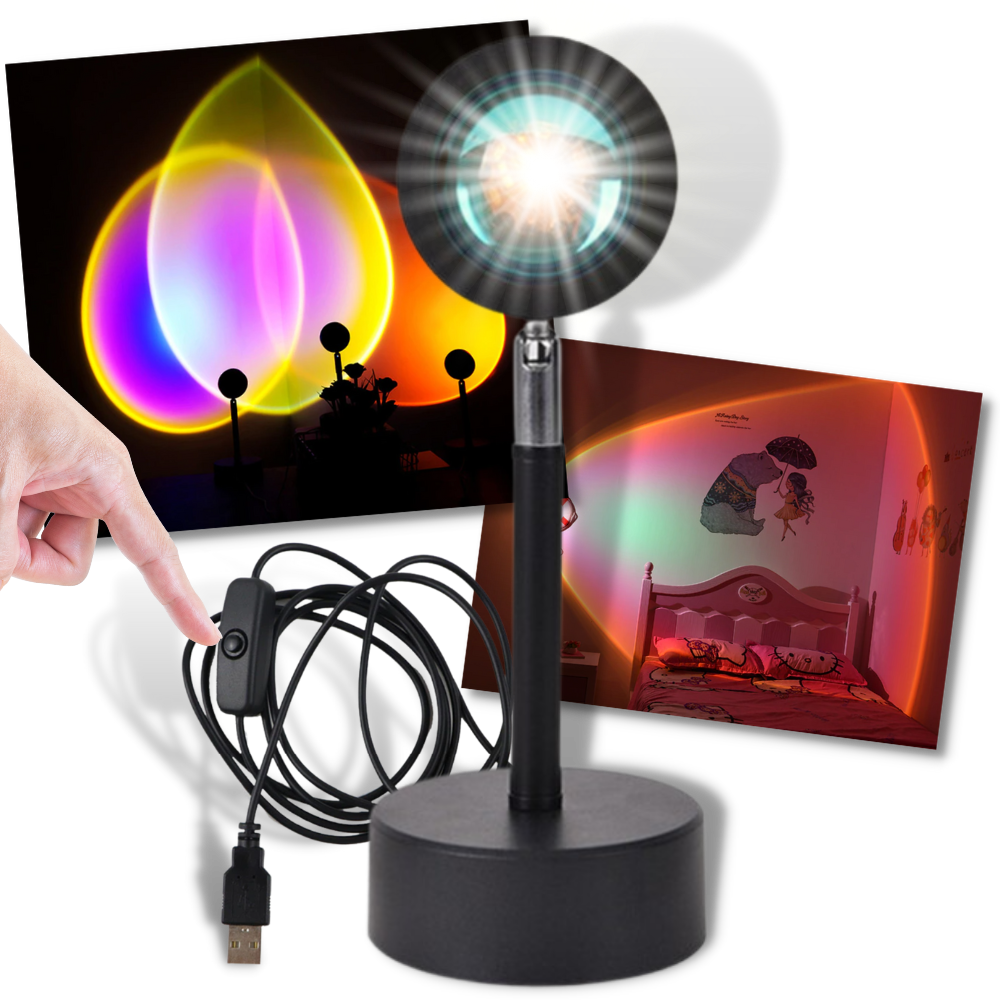 Lampe de bureau avec projecteur de lumière colorée LED