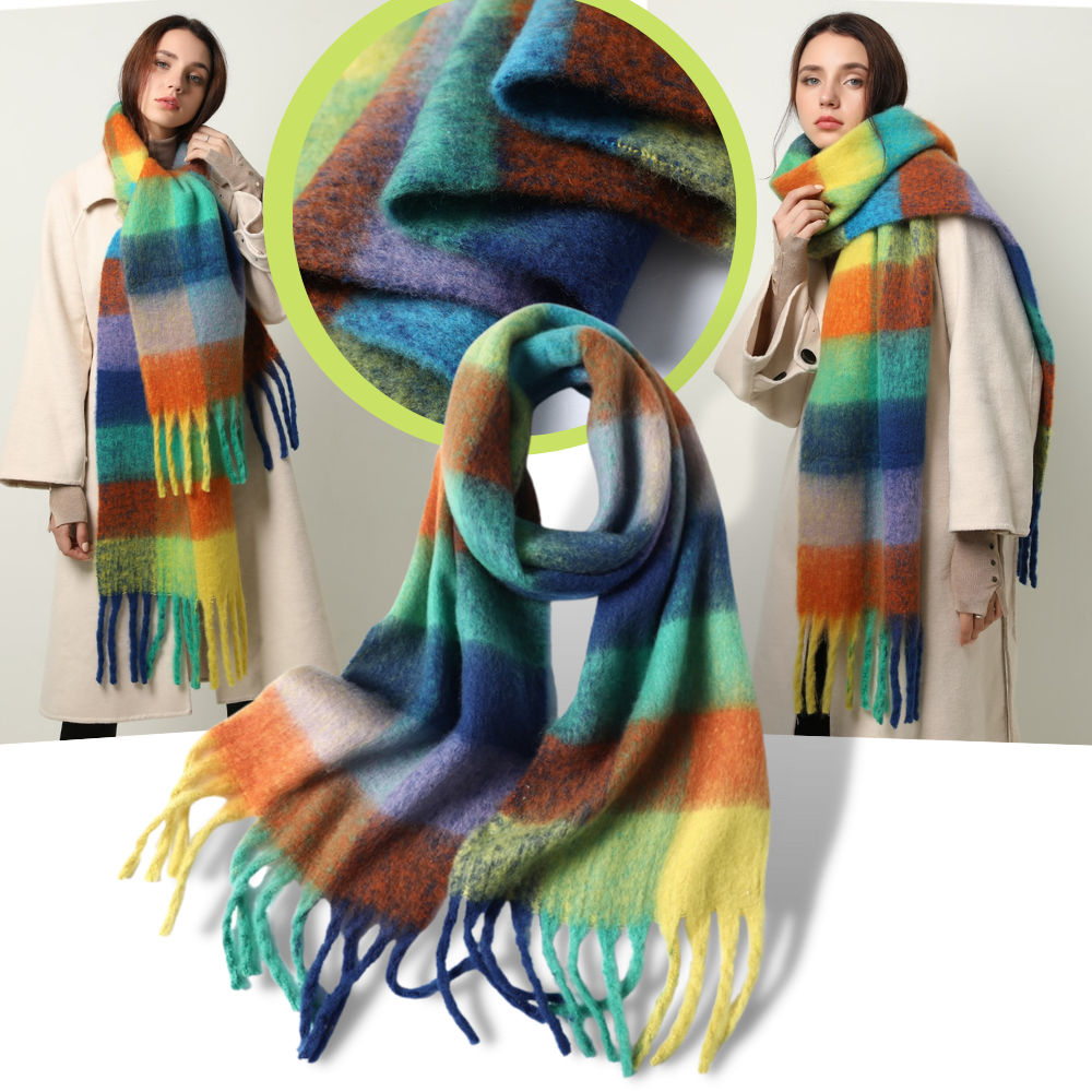 Écharpe d'hiver à carreaux pour femmes