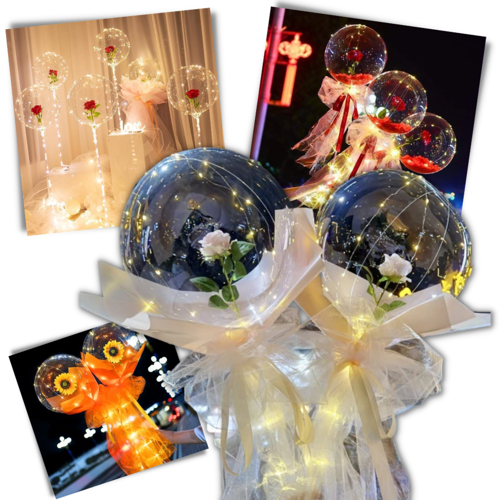 Magnifique ballon LED à rose en DIY