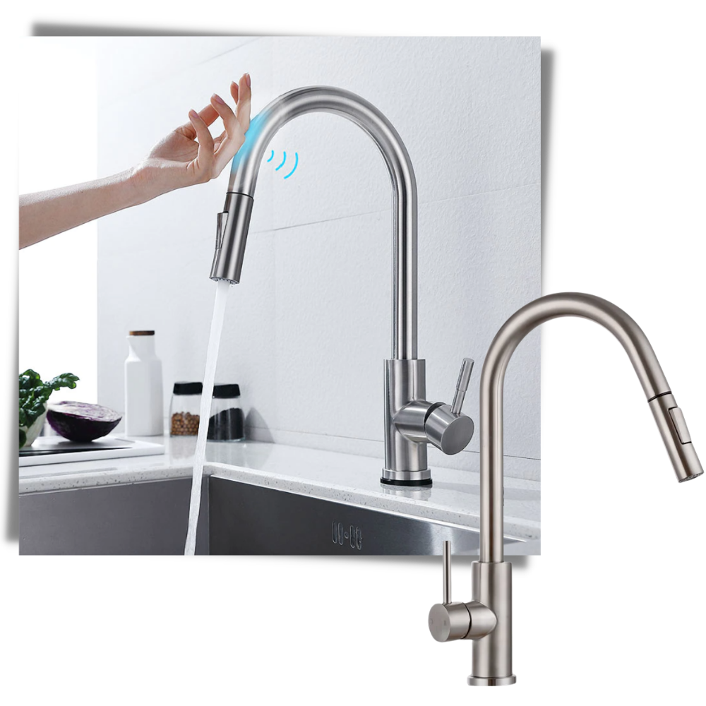 Robinet de cuisine flexible avec capteur
