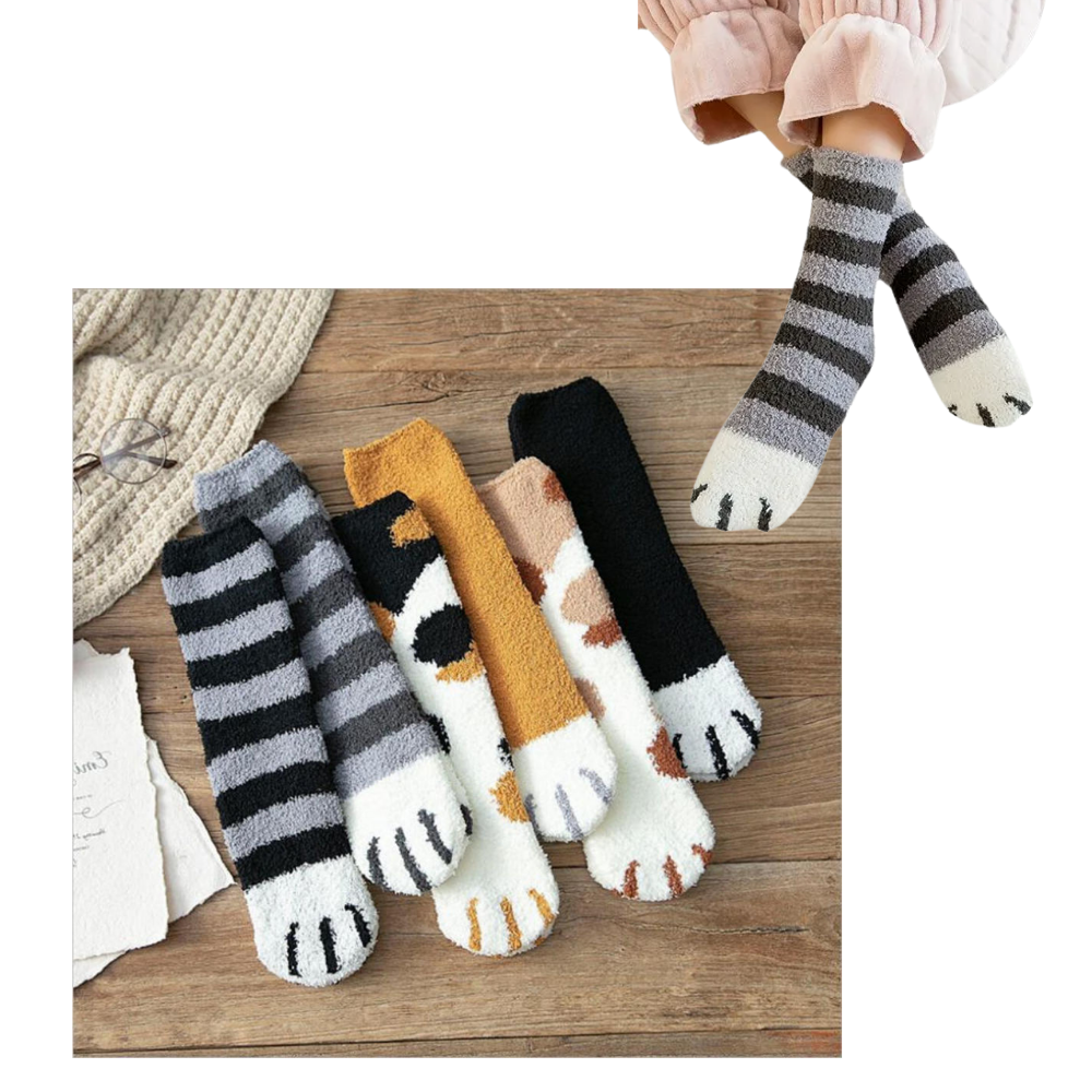 Chaussettes d'hiver en pattes de chat