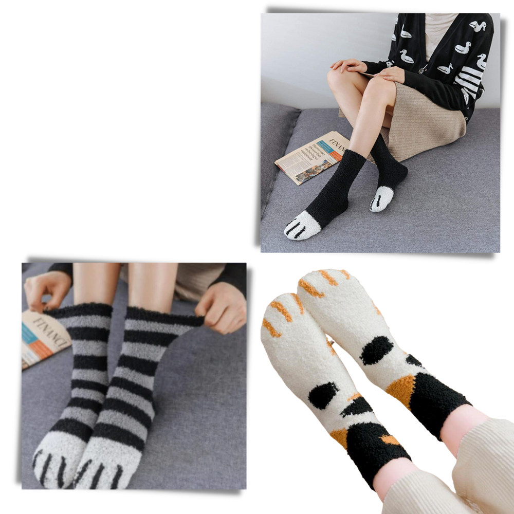 Chaussettes d'hiver en pattes de chat