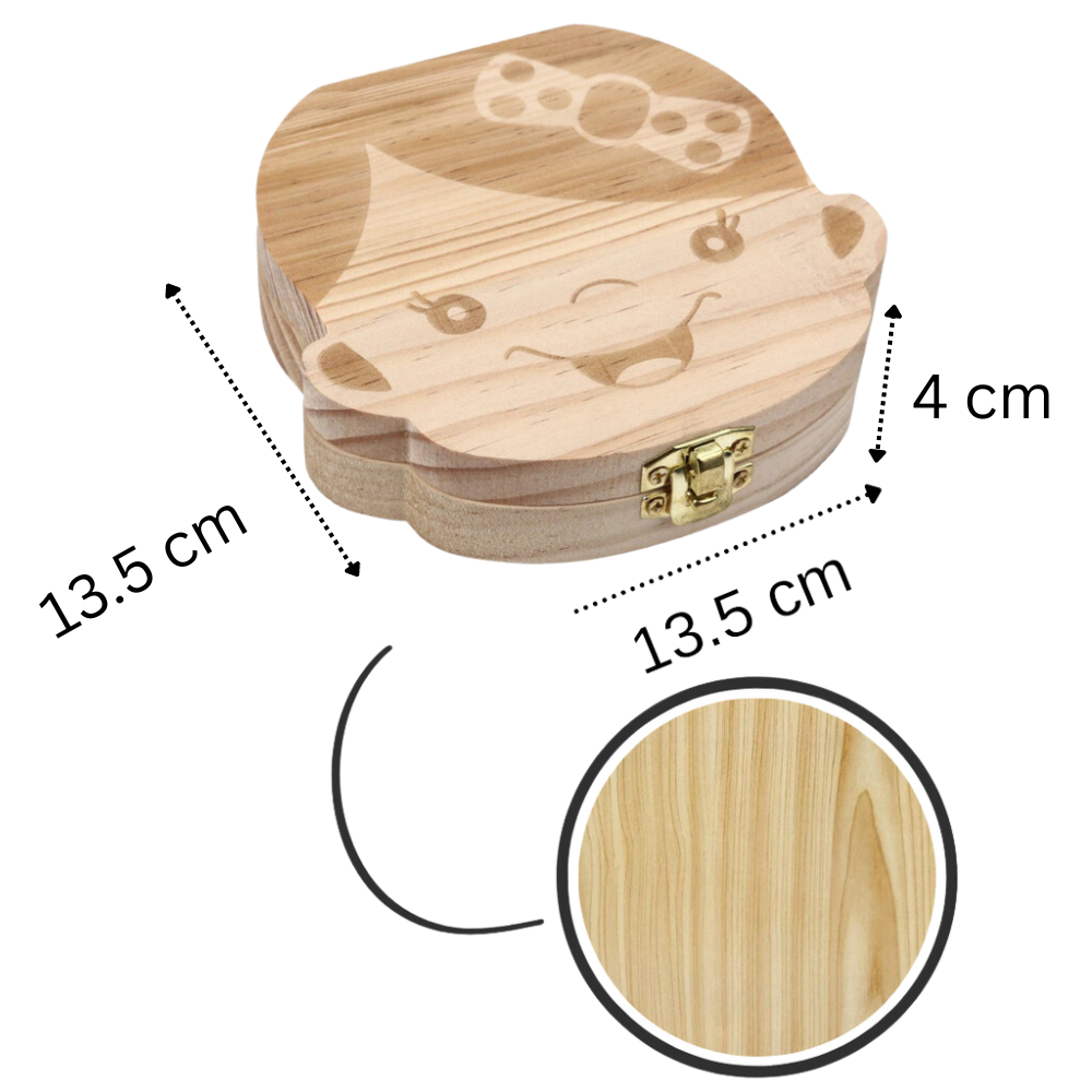 Boîte à dents de bébé en bois
