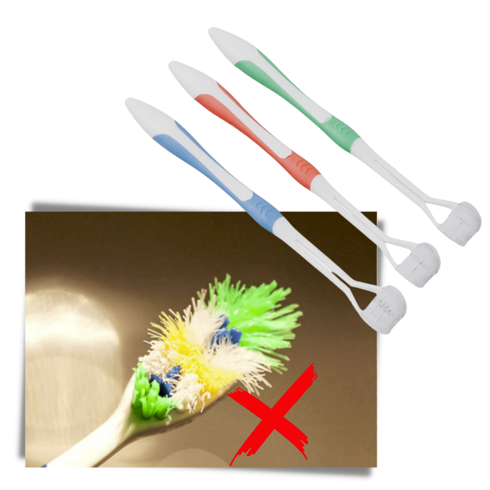 Brosse à dents à trois faces pour adultes et enfants