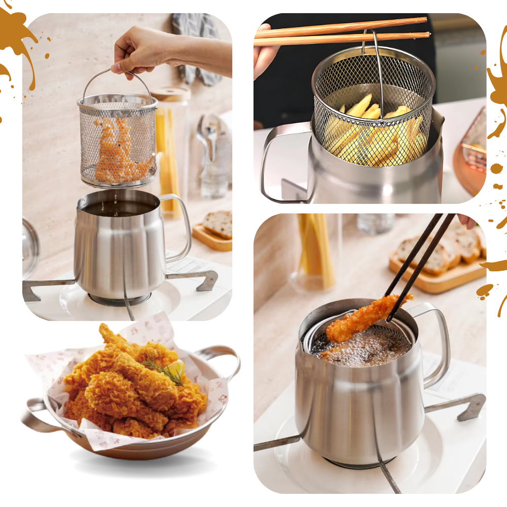 Friteuse en acier inoxydable 2 en 1