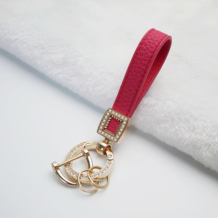Women's Leather Keychain for Car Keys