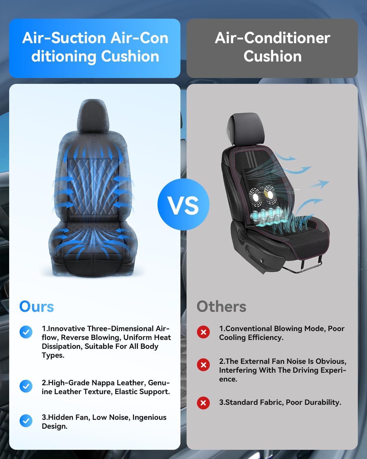 12V Air Suction Cooling Car Seat Cover Front Seat For Car SUV Truck