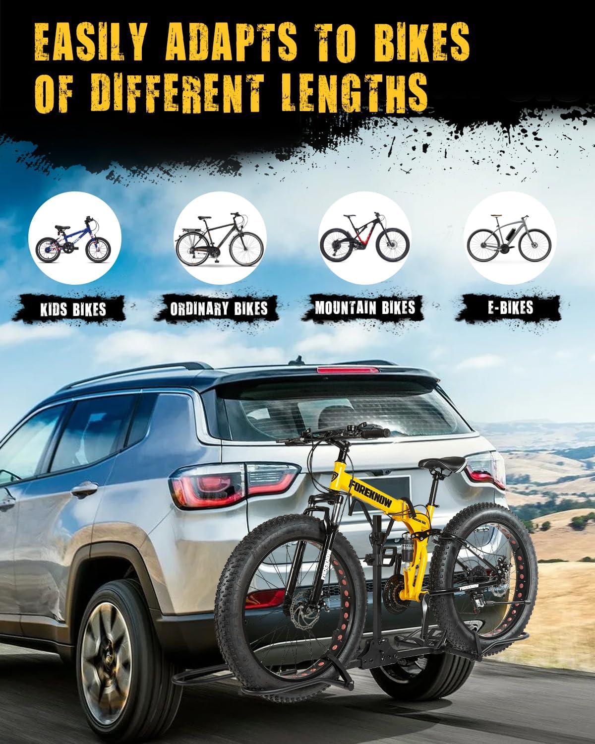 2 Bike Racks for Tow Hitch 180 lbs Capacity for Bikes for Car SUV Pickup Truck RV Camper - 2 inch Receiver