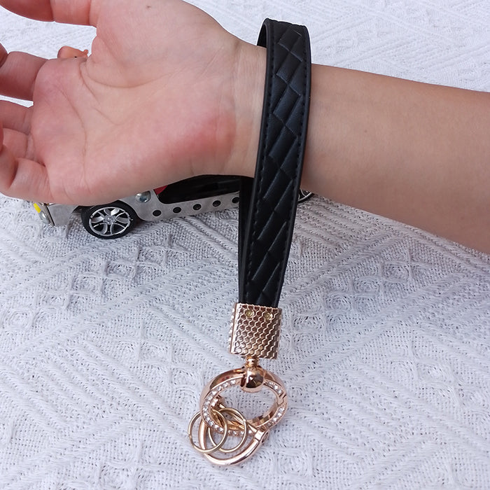 Leather Wristlet Keychain for Car Keys