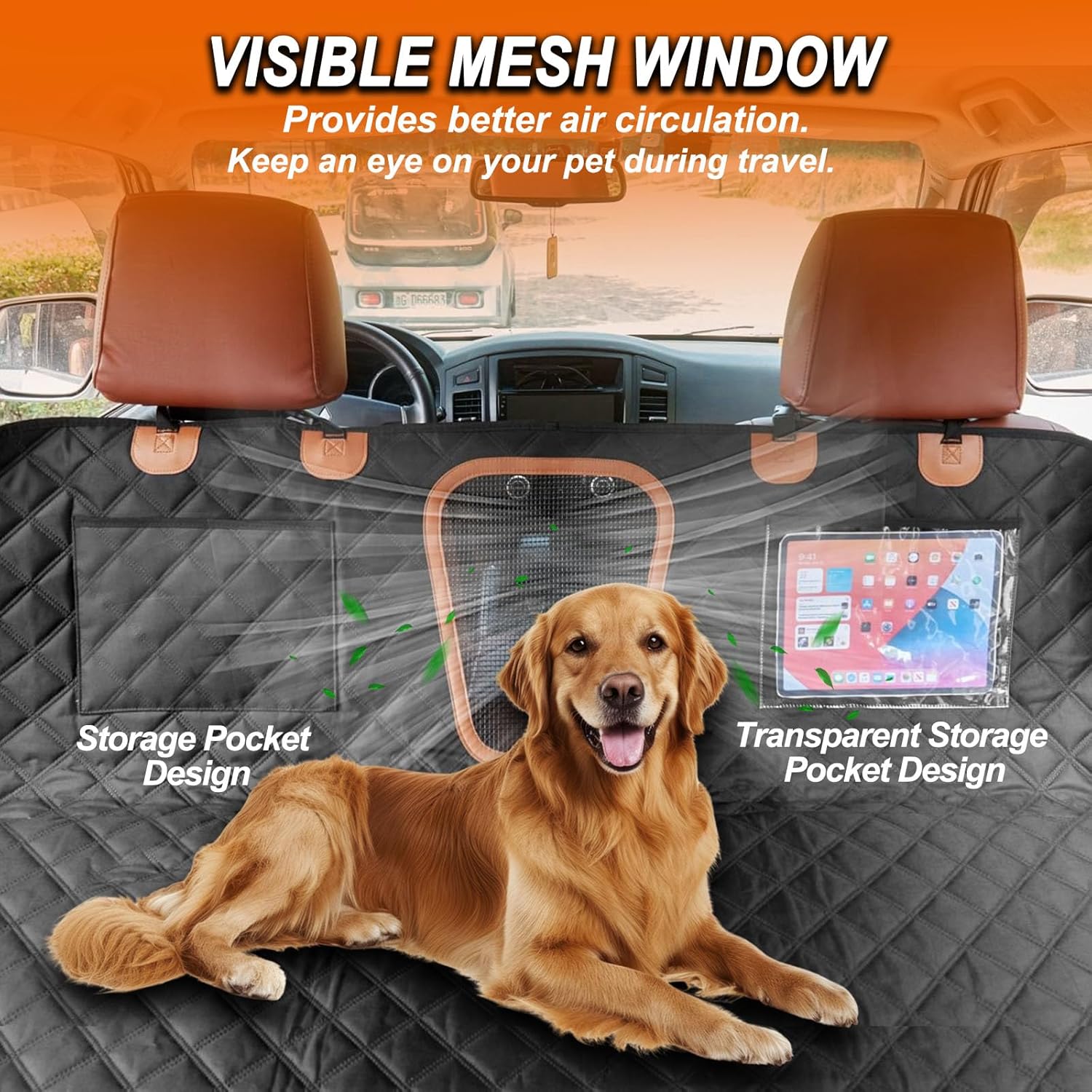 Back Seat Extender for Dogs With Hard Bottom-Upgraded Anti-Scratch For Car&SUV&Truck