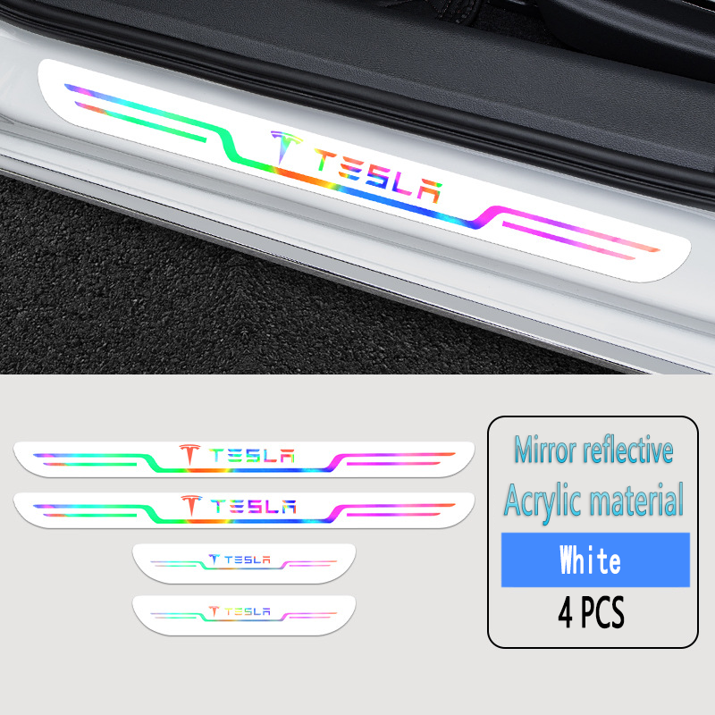 Acrylic Laser Car Anti-Fouling Door Sill Strips🎉4pcs🎉