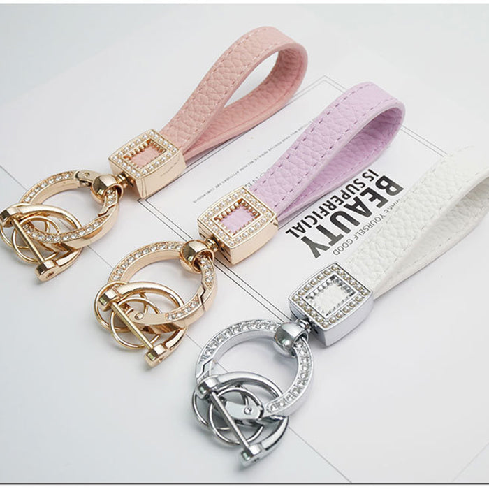 Women's Leather Keychain for Car Keys