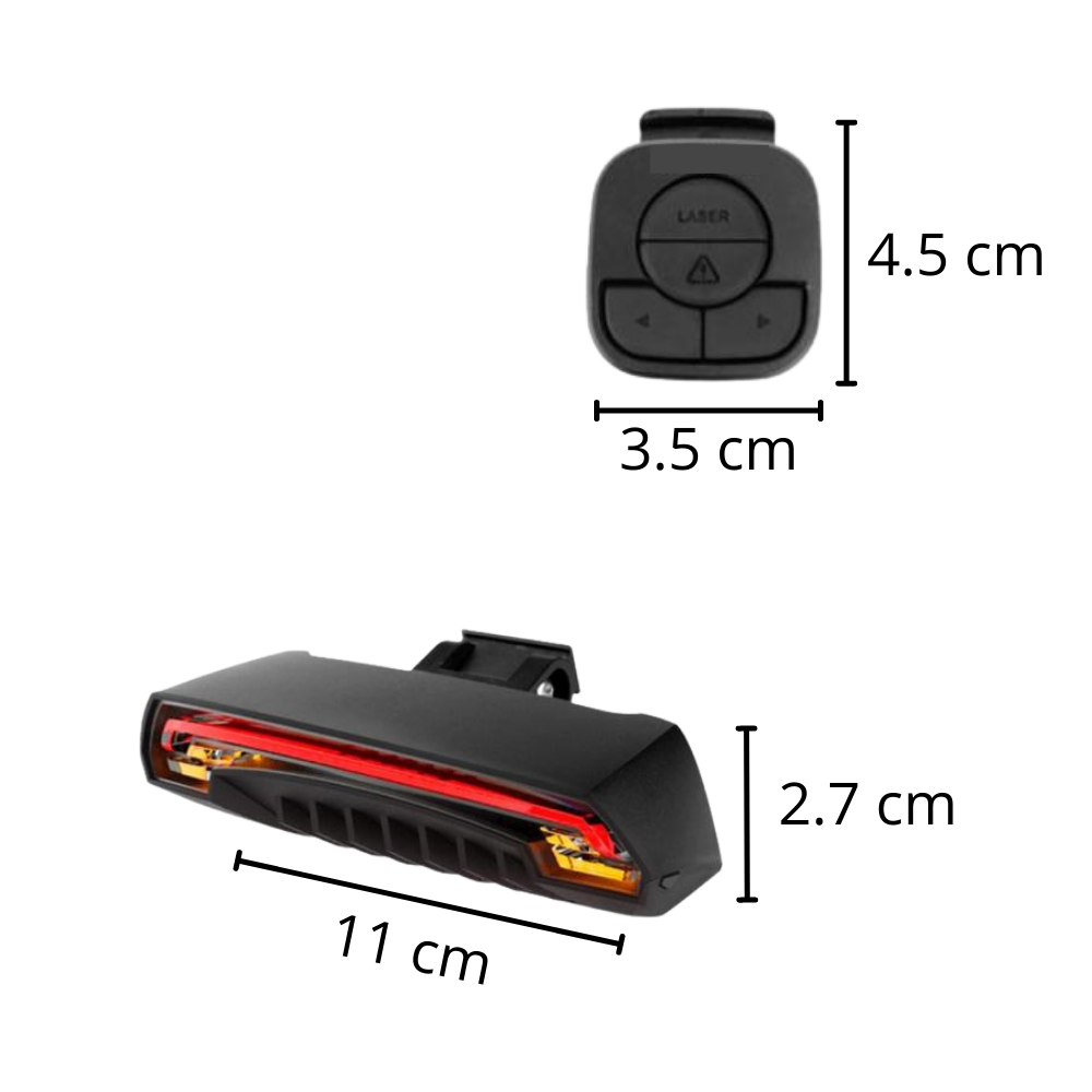 Feu arrière de sécurité pour vélo avec clignotants