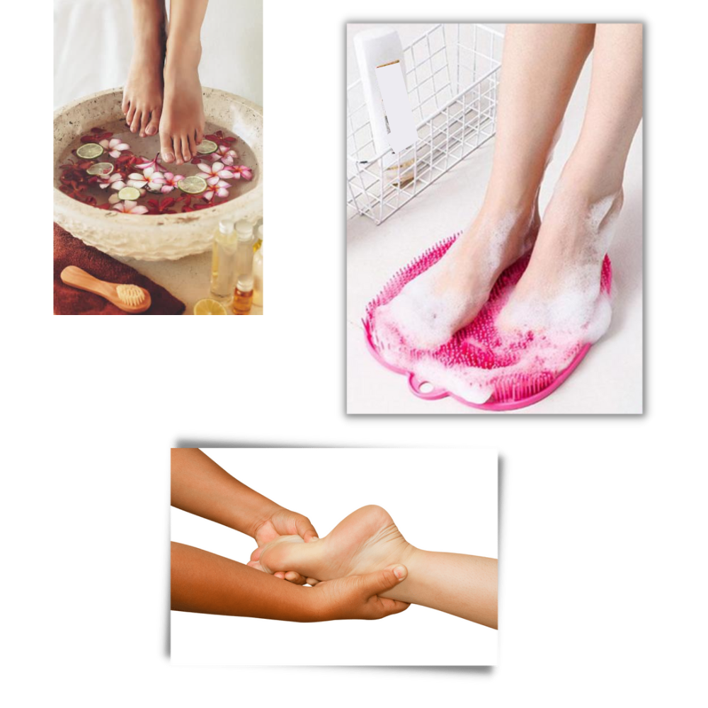 Tapis de douche nettoyant et exfoliant pour le massage des pieds