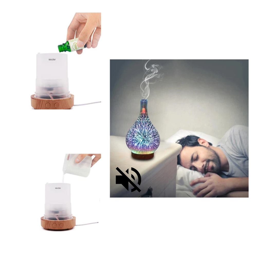 Diffuseur d'huiles essentielles en forme de vase avec le motif des feux d'artifice