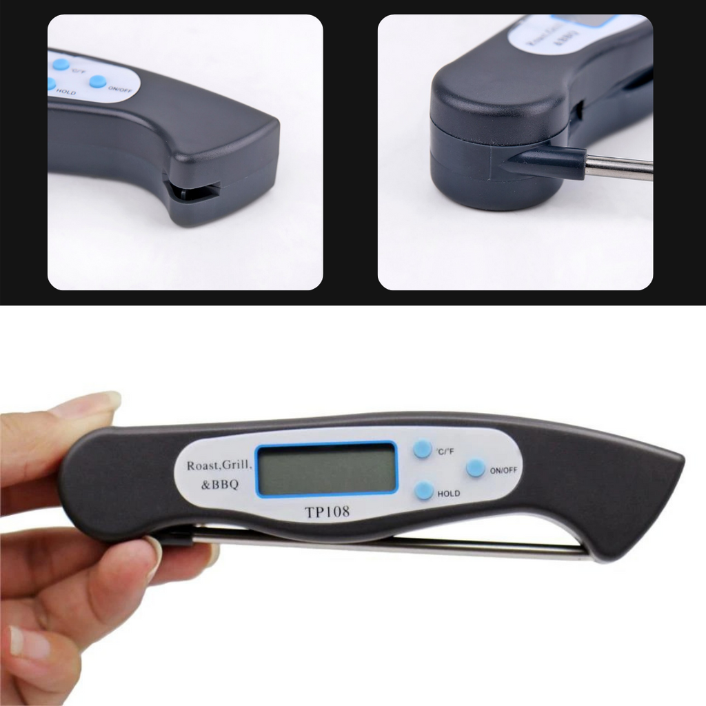Thermomètre alimentaire numérique pliable à lecture instantanée