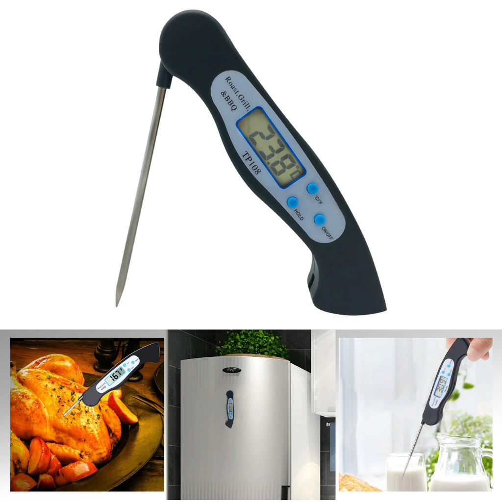 Thermomètre alimentaire numérique pliable à lecture instantanée