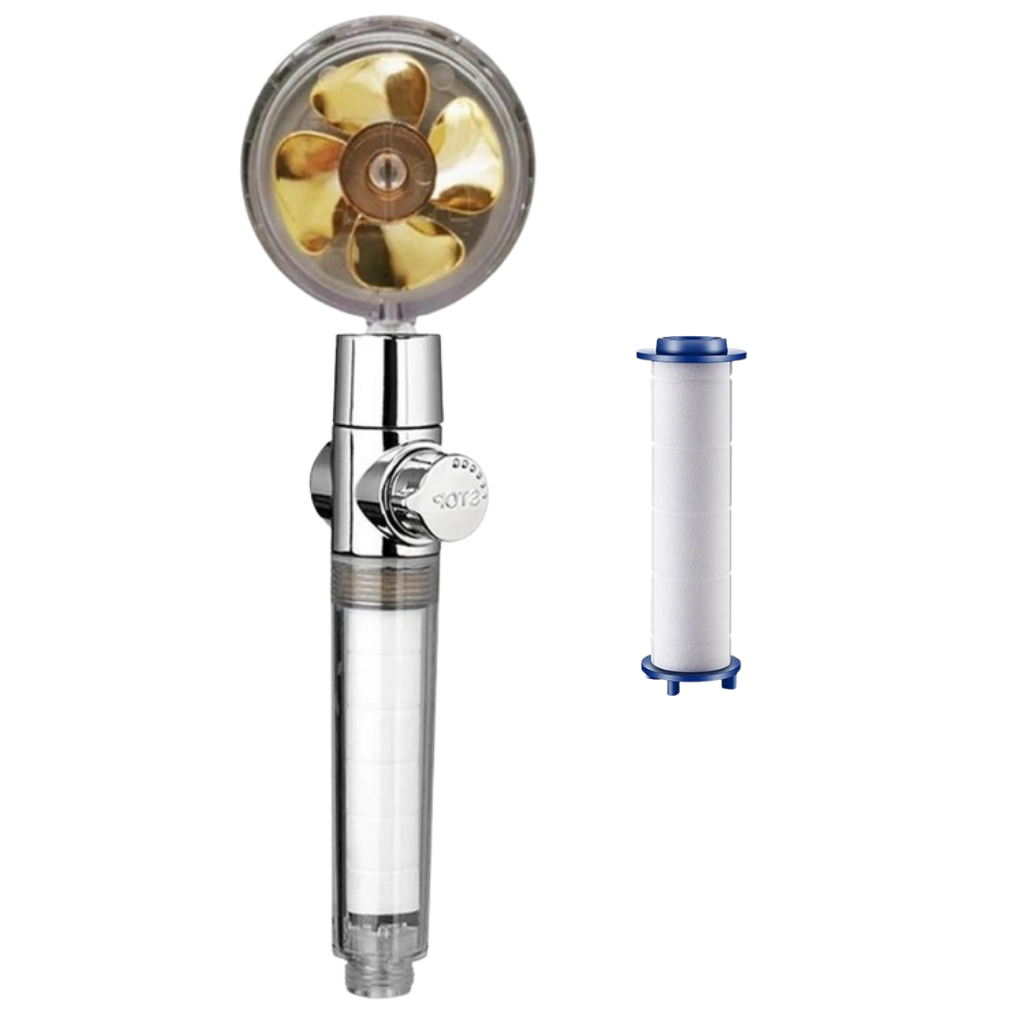 Pommeau de douche à haute pression avec hélice rotative