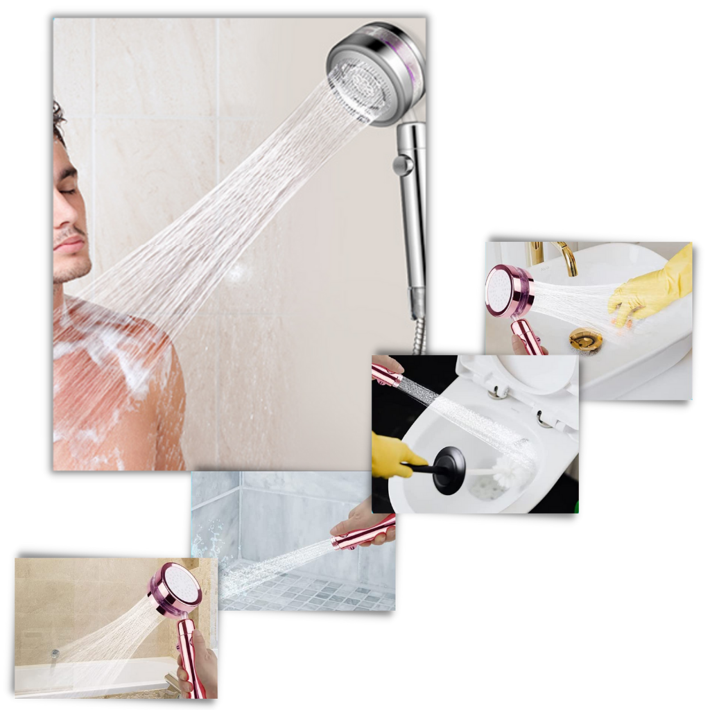 Pommeau de douche à haute pression avec hélice rotative