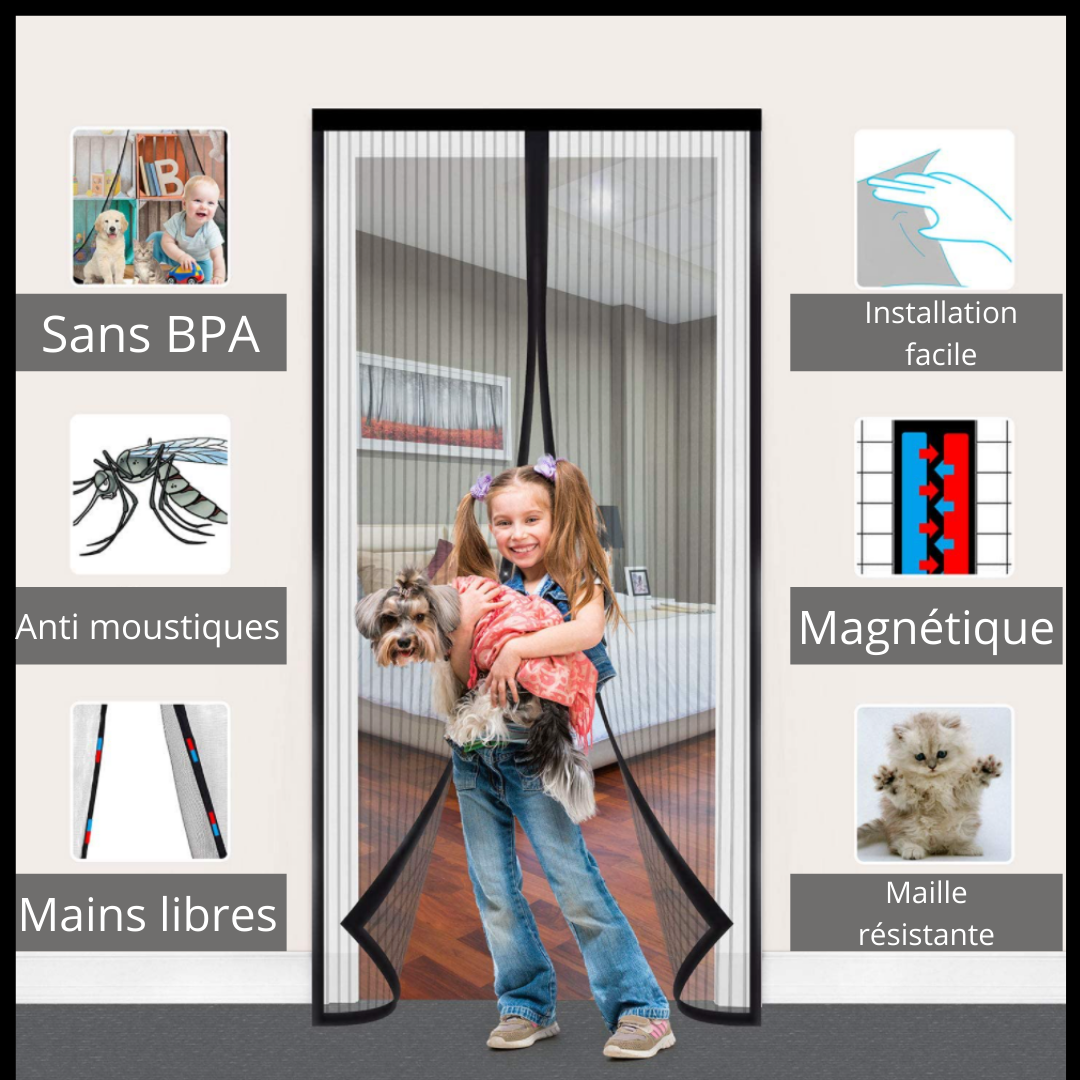 Moustiquaire magnétique pour porte