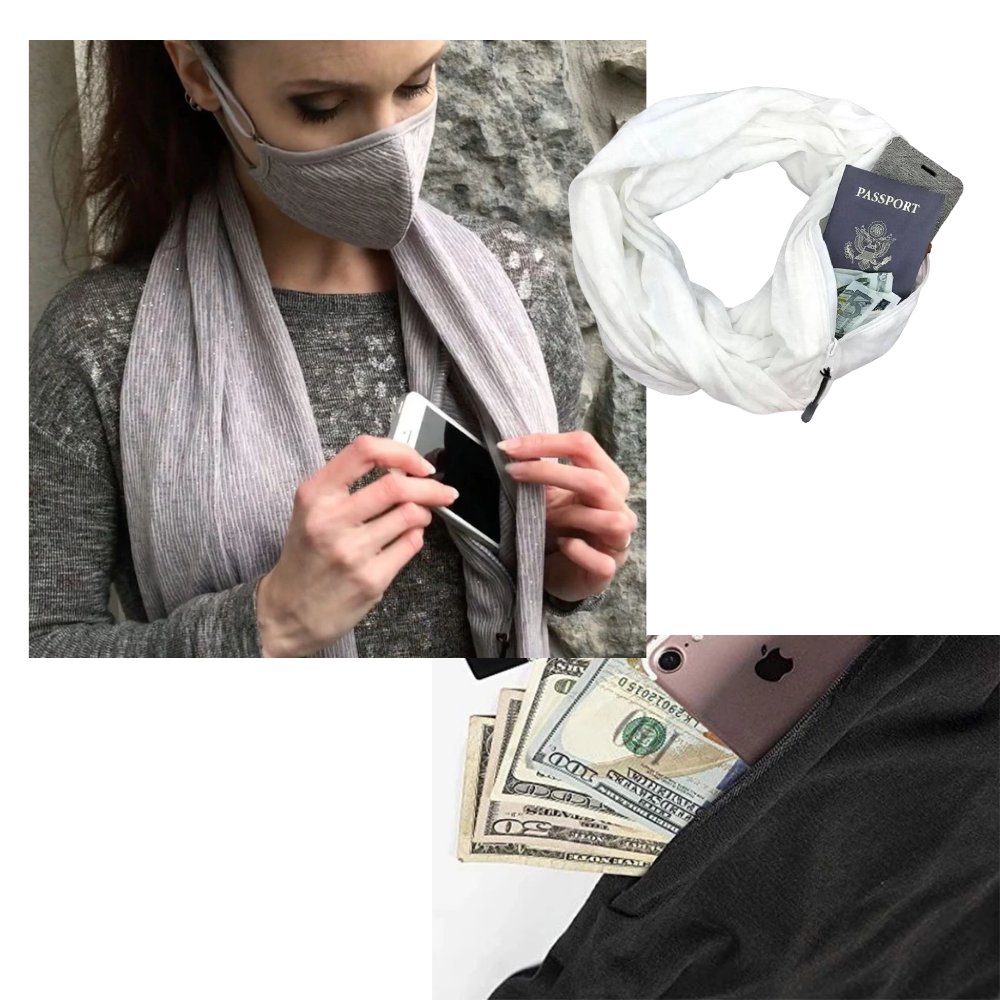Écharpe chaude avec une poche cachée