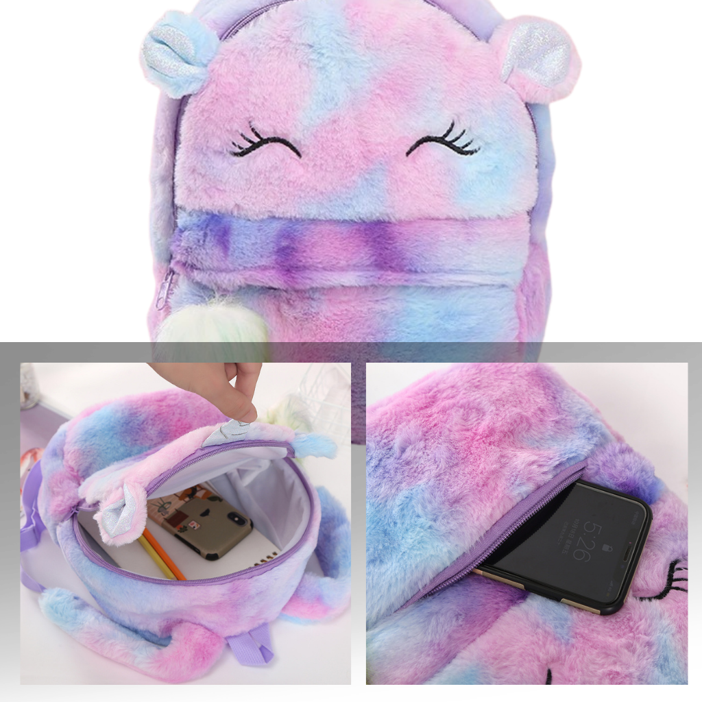 Sac à dos de Licorne en peluche pour filles