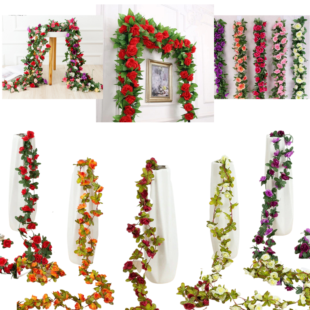 Guirlande de roses artificielles