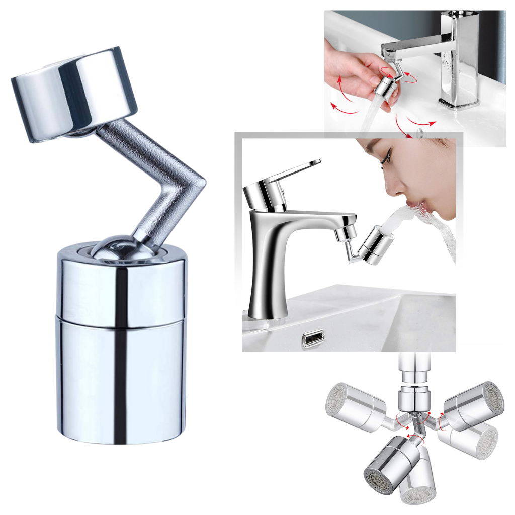 Buse de robinet rotative anti-éclaboussures orientable à 360°