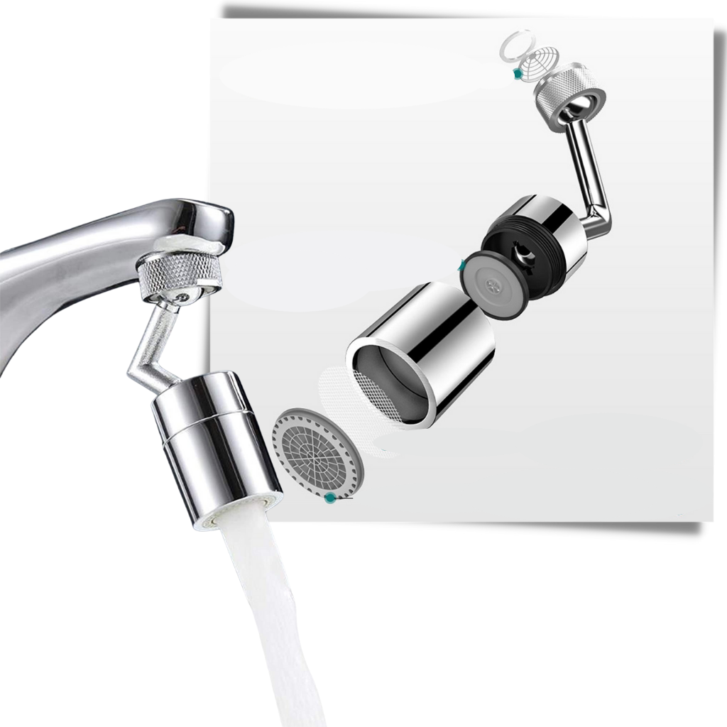Buse de robinet rotative anti-éclaboussures orientable à 360°