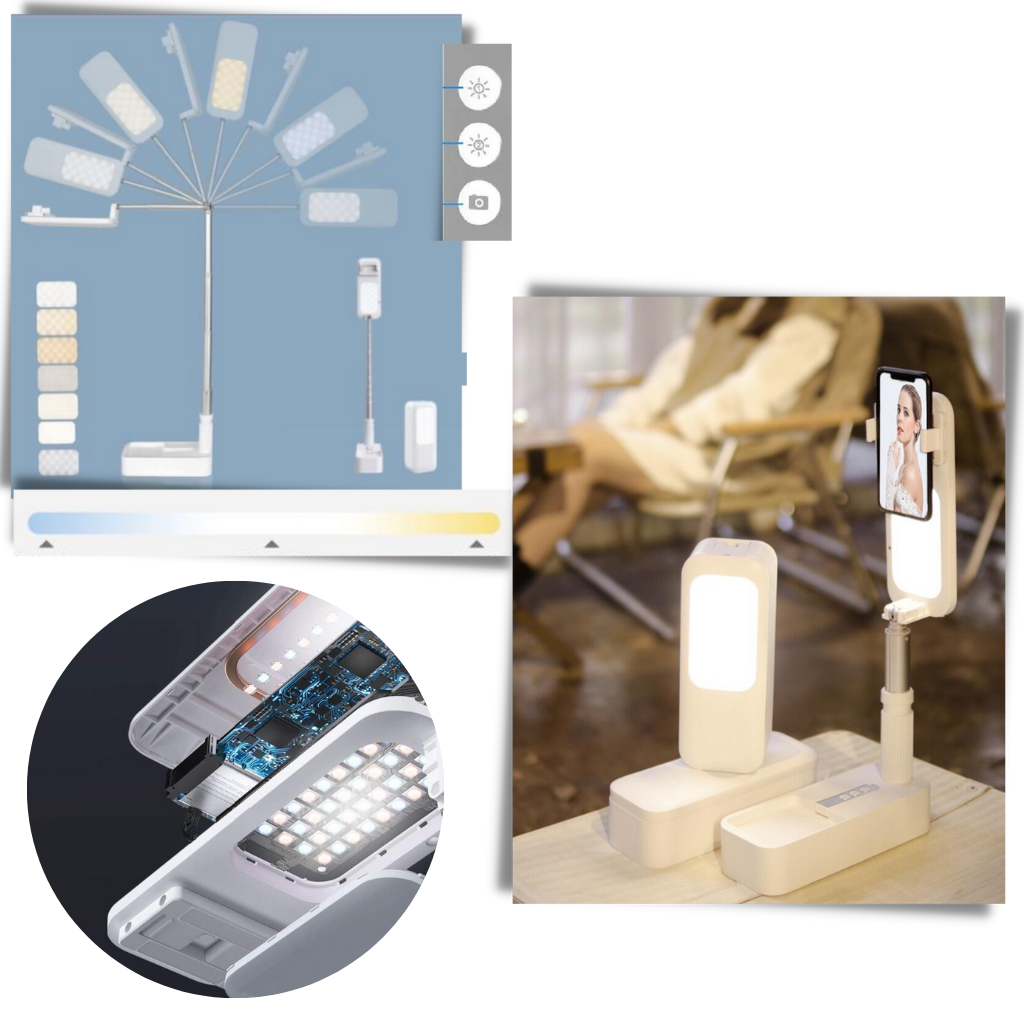 Smartphone Holder Integrated Bluetooth Light Kit