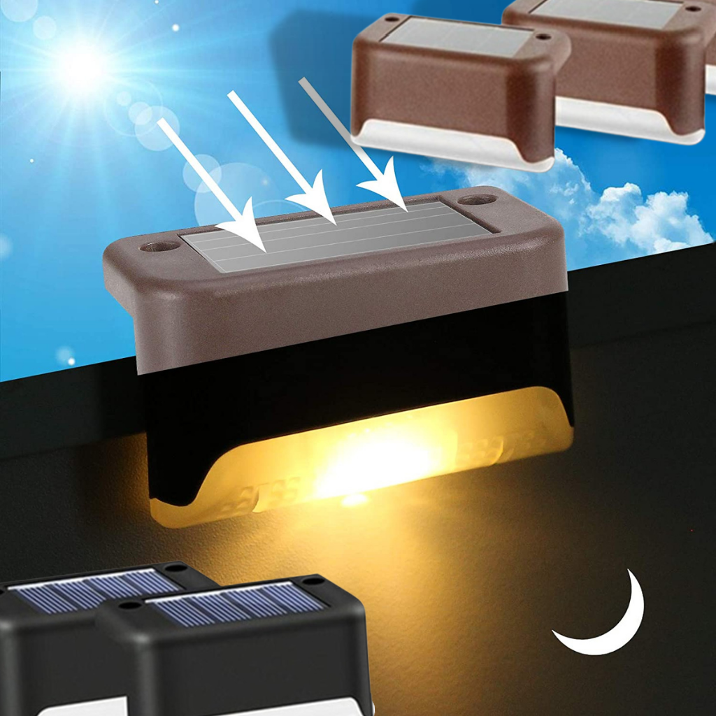 Lampes solaires à LED pour escalier (4 pièces)