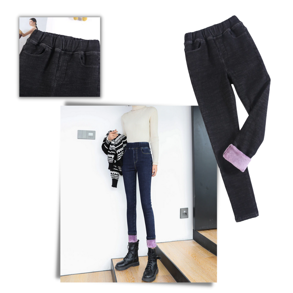 Jegging en laine polaire thermique pour femmes