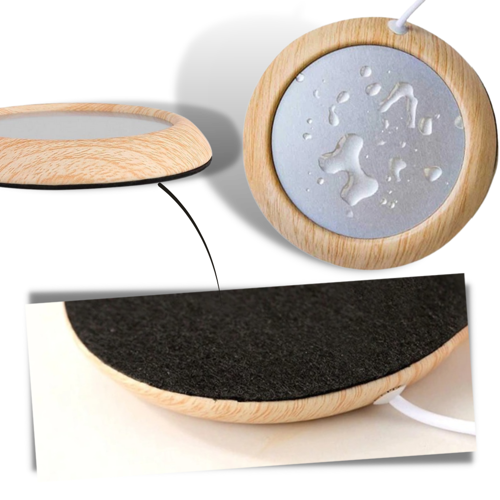 Chauffe-tasse USB électrique en bois