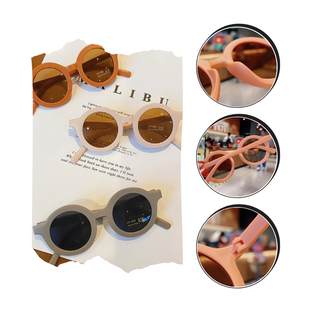 Lunettes de soleil rondes vintage pour enfant de 1 à 5 ans